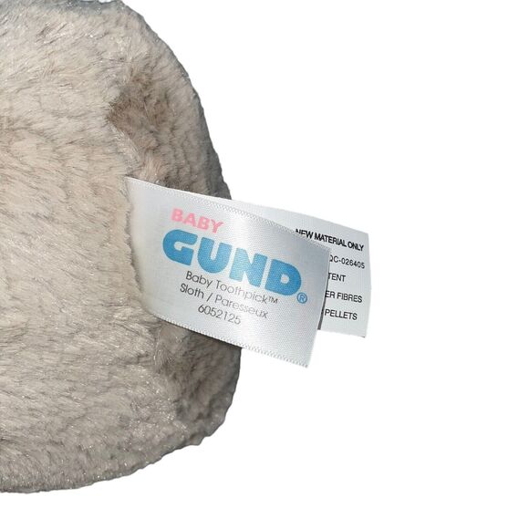 Baby Gund 12" Sloth Plush Toothpick Stuffed Animal Stitched Eyes Nursery Gift - Picture 6 of 11